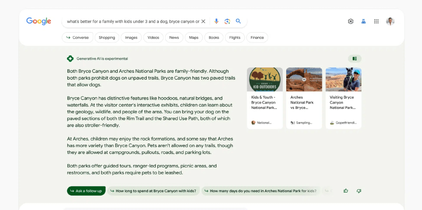 Search Generative Experience: A Peek at Google’s SGE