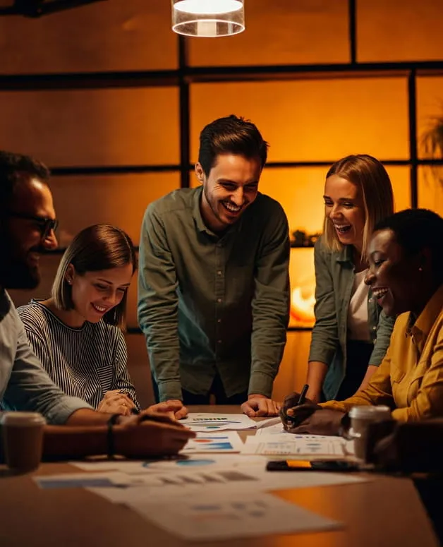 The NetConnect Digital team collaborating in the studio