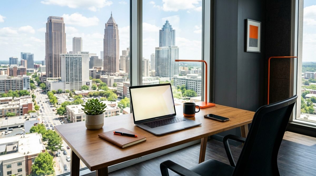 Modern office desk view illustrating Boost Your Local Visibility with Expert SEO Services in Atlanta