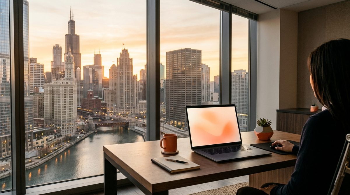 Professional working at laptop illustrating How Conversion Rate Optimization Can Drive Business Growth in Chicago
