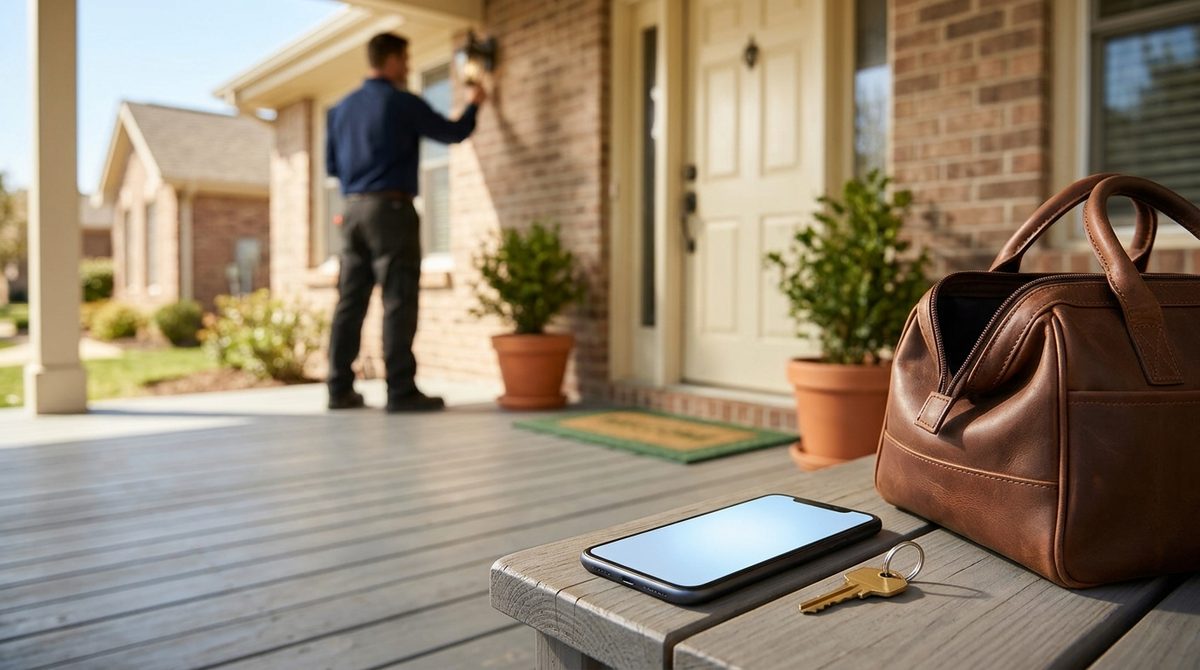 Service technician working on a home porch, illustrating Google Local Service Ads Explained