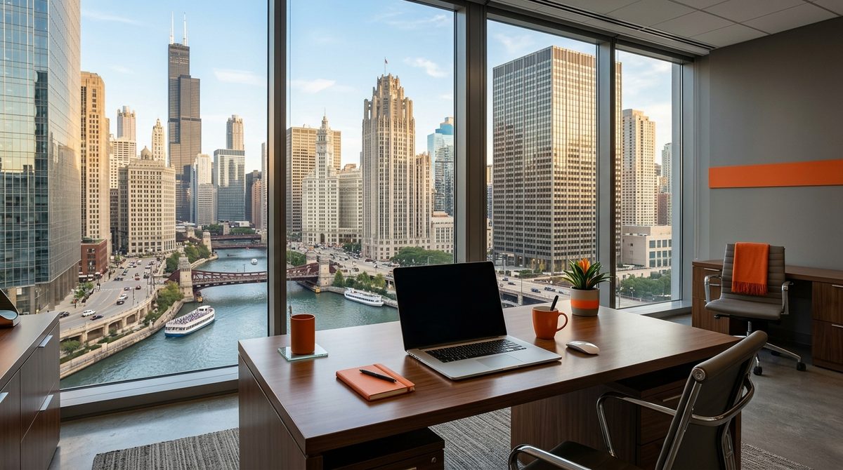Chicago workspace illustrating How to Use Email Marketing Services to Boost Your Business in Chicago