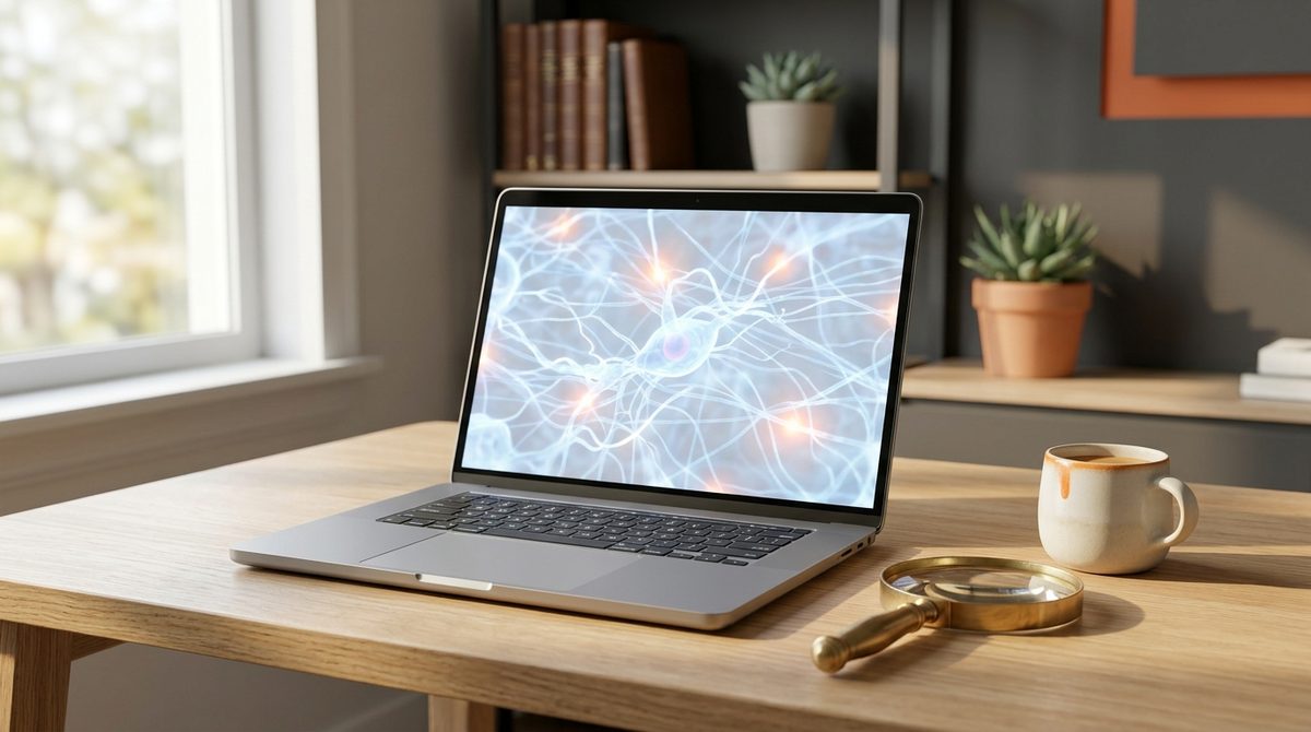 Laptop displaying neural network illustrating Top 5 Search GPT Best Practices for SEO Success